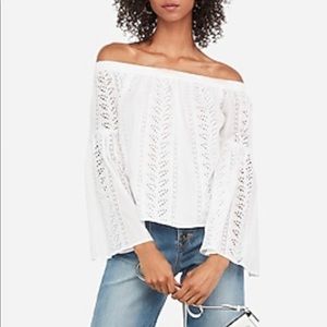 NWT, Express Off The Shoulder, Eyelet Top.